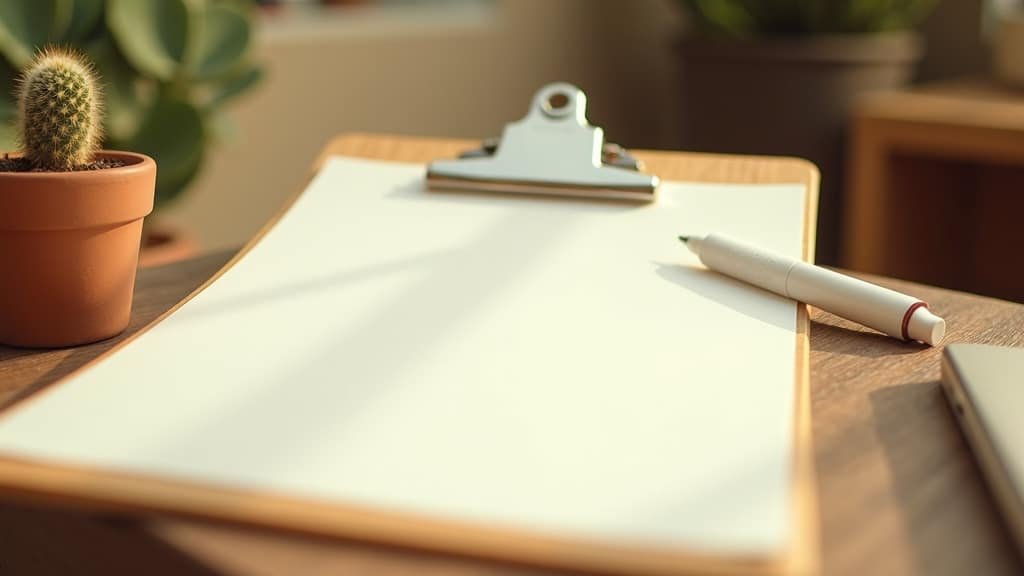 A blank clipboard and pen on a desk, representing Arizona's simplified ESA attestation process