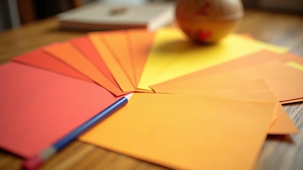 Colorful blank flashcards fanned out on a table for Spanish homeschool learning