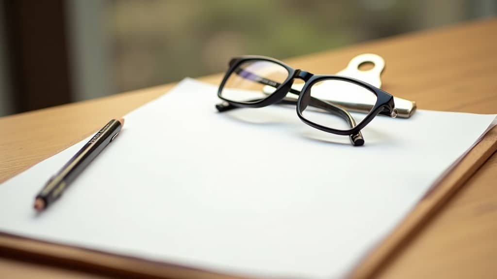 What "ESA-Approved Tutor" Actually Means in Arizona 2 Reading glasses and a pencil on blank paper, representing a tutor credential review