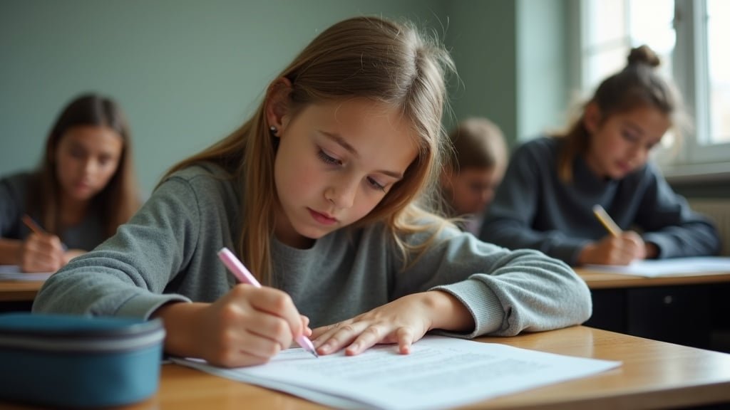 Is DELF Junior easier than DELF? A focused teen mid-exam, taking the identical test format