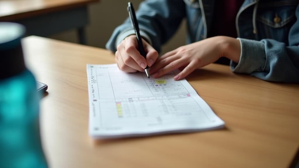 A student closes a finished exam booklet after sitting the same DELF task types as the adult exam