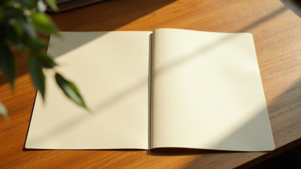 A blank open diploma booklet with empty cream pages on a desk, representing the DELF, DALF and DELE proficiency diplomas homeschoolers can actually earn