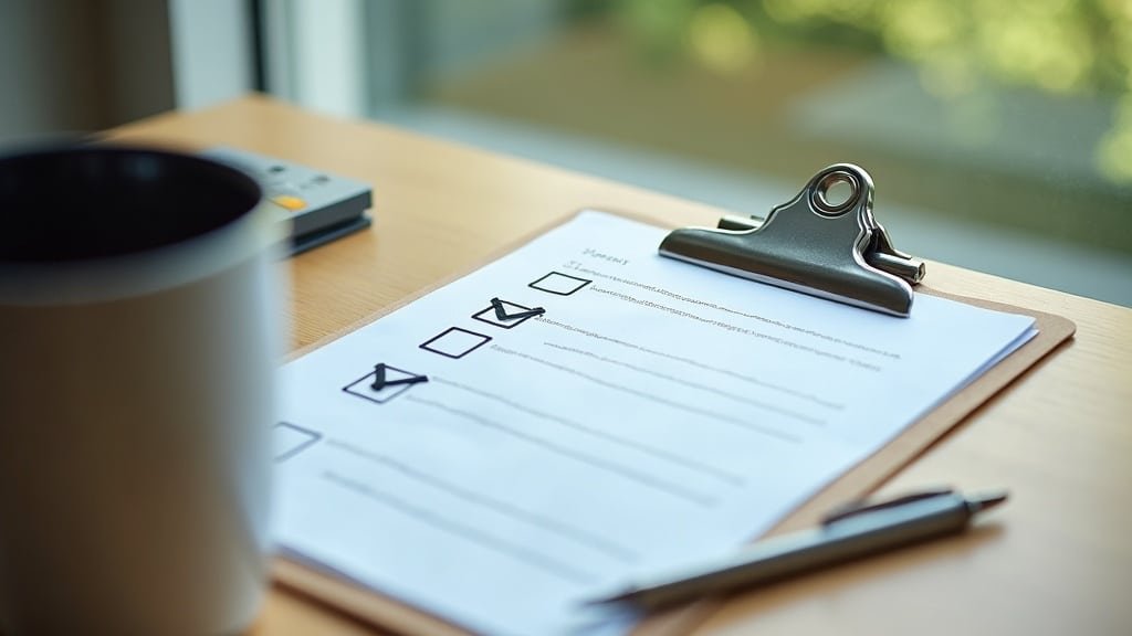 A checklist on a clipboard with a pen on a desk, for parents asking is my language tutor ESA eligible before booking a session